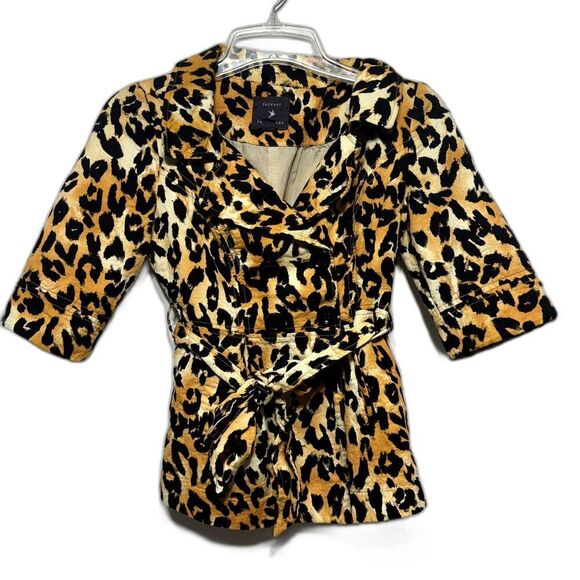 Forever 21 Blazer Jacket Double Breasted Cheetah Animal Print Womens sz Small - Picture 1 of 8